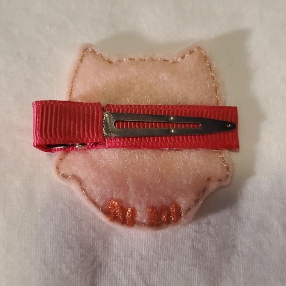 NEW PINK FELT OWL HAIR CLIPPY - Picture 2 of 2